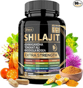 Shilajit Supplement with Sea Moss, Ashwagandha, Tongkat Ali - Shilajit Pure Himalayan Organic Fulvic Acid Capsules - 90 Count - Showlu Well Nation Store